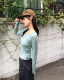 Mur Flower Pattern Round Neck Long Sleeve T-Shirt