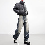 Lilnen washing denim pants