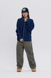 TWO TONE HEAVY KNIT ZIP UP