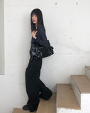 Phuang Lace Frill See-Through V-Neck Long-Sleeve Cardigan