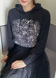 Lople Embroidered Hood Knit
