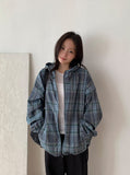 [unisex] Canber Check Hood Windbreaker