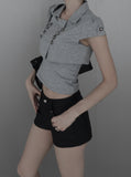 Reco coated leather shorts