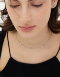 Nova Silver (W) Pave Station Necklace