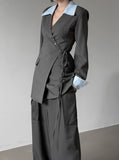 Lab Shirt Layered Wrap One Piece Jacket