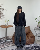 Cabello cutting line denim pants