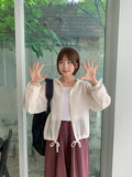 Huuri Summer Punching Hood Zip-up Cardigan