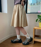 Cueheu Banding Flare Midi Skirt