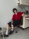 Teddy raw one tuck Bermuda denim