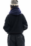 Bicolor fleece layered hoodie
