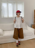Butter Frill Shirring Short Sleeve Blouse