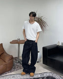 Elt raw wide denim pants