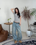 Leos Pintuck Balloon Denim Pants