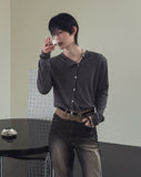 Root Diagonal Button Muscle Fit Cardigan