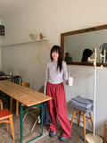 [BAONHAUS] Gokobu Color Cotton Banding Wide Pants