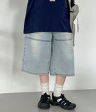 Shuna Summer Cut Washing Light Blue Bermuda Denim Pants