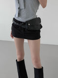 Studded Cotton Low Skirt Pants