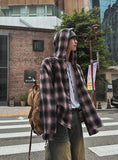 Kant Check Hooded Shirt