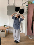 [unisex] Necket linen stripe banding pants