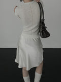 Riel Satin Midi Skirt