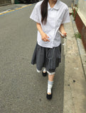 [BAONHAUS] Pironi Double Short Sleeve Blouse