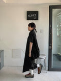 Dakono Collar Pocket Button Long One Piece
