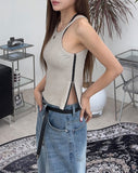 Rhea Pigment Zipper Sleeveless