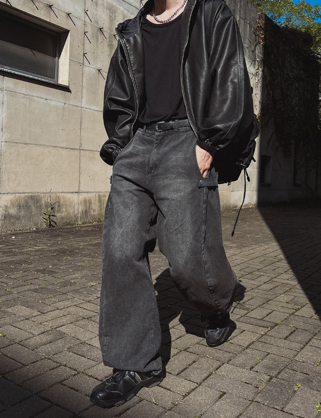 デニム・ジーパン IONSEOUL Autumn Snap Balloon Wide Denim 2plan (ツープラン) - オータムスナップバルーンワイドデニム