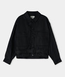 BLACK COATING DENIM TRUCKER