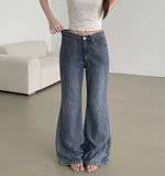 Summer Linen Tencel Banding Loose Bootcut Denim Pants