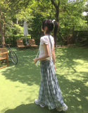 Yudo tie string puff short sleeve blouse