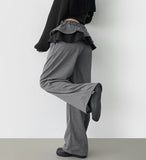 Tiered Frill Fake Layered Skirt Wide Pants
