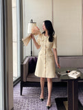 Maen Pearl Cubic Tweed One Piece