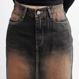 caro slit denim skirt