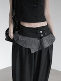 Curved Balloon Pleated Wrap Slacks