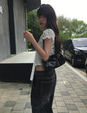Apol Tie Crop Puff Blouse