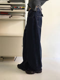 Kinon Back Bijou Point Wide Cotton Pants