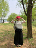 [BAONHAUS] Yuzuna Nylon String Short Frill Layered Banding Skirt Pants