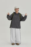 [BAONHAUS] Kitket Check Over Hood Shirt