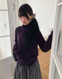 Hern High Neck Button Knit Cardigan