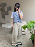 Seucheuko Bizo Pintuck Cotton Pants