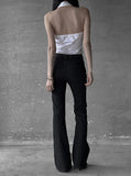 Striped bootcut pants