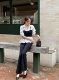 Sign Bustier Layered Three Quarter Shirring Shirt