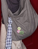 Cotton Canvas Badge Cross Bag