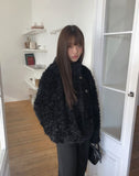 Lour High Neck Vintage Fur Jacket