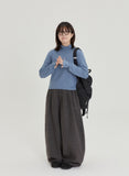 [BAONHAUS] Benben brushed herringbone balloon pin tuck banding pants