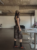 Military Snap Wide Bermuda Pants