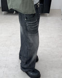 Carton linen-like washed denim pants