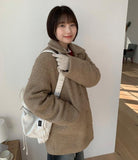 Riena Boucle Quilted Wool Half Coat