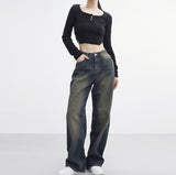 Fera Button Cropped T-Shirt